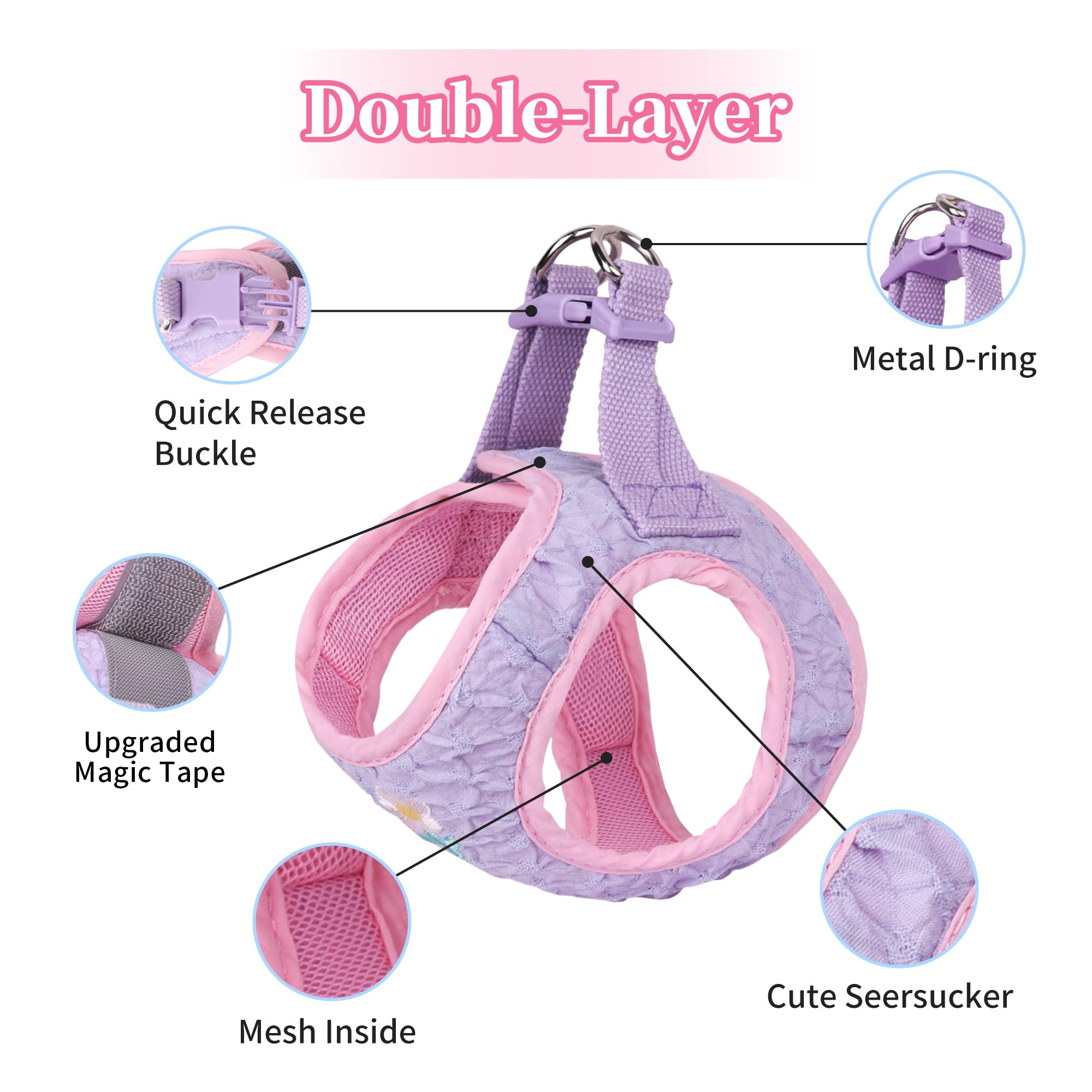 Aiitle Pet Supply Step In Dog Vest Harness, No Pull Dog Harness With A Leash, All Weather Breathable Mesh, Magic Tape Design, Ad